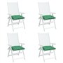 vidaXL Lot de 4 Coussins de Chaise, Galette de Siège avec Jeux de Cordes, Coussin d'Extérieur Imperméable, Vert 40x40x7 cm Tissu