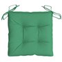 vidaXL Lot de 4 Coussins de Chaise, Galette de Siège avec Jeux de Cordes, Coussin d'Extérieur Imperméable, Vert 40x40x7 cm Tissu