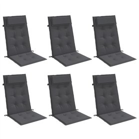 vidaXL Coussins de Chaise à Dossier Haut Lot de 6 Anthracite