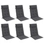 vidaXL Coussins de Chaise à Dossier Haut Lot de 6 Anthracite