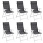vidaXL Coussins de Chaise à Dossier Haut Lot de 6 Anthracite
