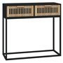 Tavolino Consolle Nero 80x30x75 cm Legno Multistrato e Ferro