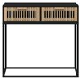 Tavolino Consolle Nero 80x30x75 cm Legno Multistrato e Ferro