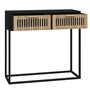 Tavolino Consolle Nero 80x30x75 cm Legno Multistrato e Ferro