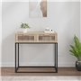Tavolino Consolle 80x30x75 cm Legno Multistrato e Ferro