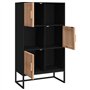 Credenza Nera 70x35x125 cm in Legno Multistrato