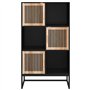 Credenza Nera 70x35x125 cm in Legno Multistrato