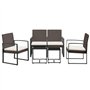 vidaXL Ensemble à Manger de Jardin 5 pcs et Coussins Marron rotin PP, Ensemble à Manger, Ensemble à Manger d'extérieur, Ensemble