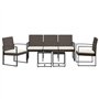 vidaXL Ensemble à Manger de Jardin avec Coussins 5 pcs Marron rotin PP, Ensemble à Manger, Ensemble à Manger d'extérieur, Ensemb