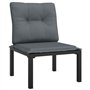 vidaXL Salon de Jardin 4 pcs, Chaises avec Dossier, Ensemble de Meubles, Mobilier de Patio Terrasse Extérieur, Noir et Gris Rési