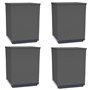 vidaXL Jardinières 4 pcs noir 30x30x37 cm polypropylène