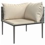 vidaXL Salon de Jardin 3 pcs avec Coussins Gris Résine tressée, Salon de Jardin, Ensemble de Salon d'extérieur, Ensemble de mobi