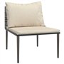vidaXL Salon de Jardin 3 pcs avec Coussins Gris Résine tressée, Salon de Jardin, Ensemble de Salon d'extérieur, Ensemble de mobi