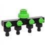 vidaXL Adaptateur de Robinet à 4 Voies Vert/Noir 19