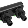 vidaXL Adaptateur de Robinet à 4 Voies Vert/Noir 19,5x6x11 cm ABS & PP, connecteur de Robinet, Adaptateur de Robinet extérieur, 