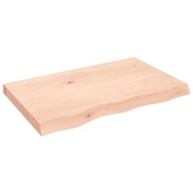 vidaXL Dessus de Table 80x50x(2-6) cm Bois de chêne Massif Non traité