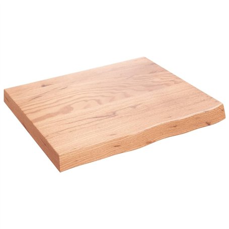 vidaXL Dessus de Table Marron Clair Bois chêne Massif traité