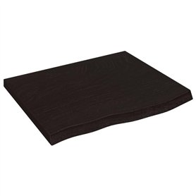Dessus de table marron foncé bois chêne massif traité