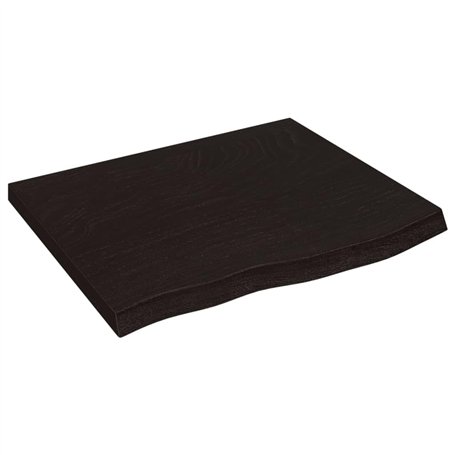 Dessus de table marron foncé bois chêne massif traité