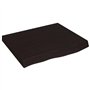 vidaXL Dessus de Table Marron foncé Bois chêne Massif traité