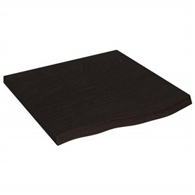 vidaXL Dessus de Table Marron foncé Bois chêne Massif traité