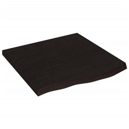 vidaXL Dessus de Table Marron foncé Bois chêne Massif traité