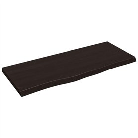vidaXL Dessus de Table Marron foncé Bois chêne Massif traité