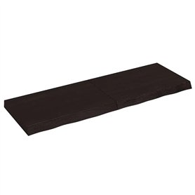 Dessus de table marron foncé bois chêne massif traité