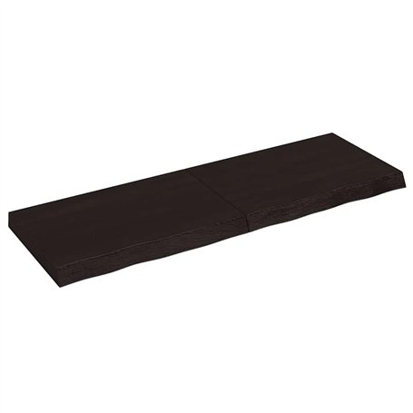 Dessus de table marron foncé bois chêne massif traité