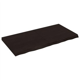Dessus de table marron foncé bois chêne massif traité