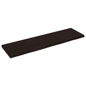 vidaXL Dessus de Table Marron foncé Bois chêne Massif traité