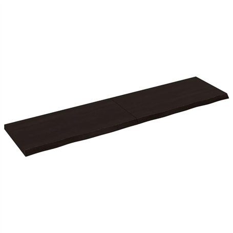 Dessus de table marron foncé bois chêne massif traité