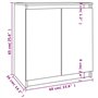Revera Armoire blanche 60 x 36 x 65 cm en bois massif de pin