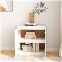 Revera Armoire blanche 60 x 36 x 65 cm en bois massif de pin