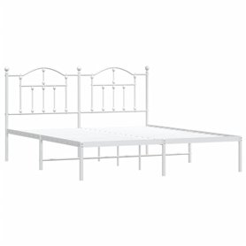 vidaXL Cadre de lit métal avec tête de lit Blanc 160x200 cm