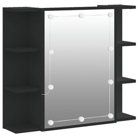 vidaXL Armoire à Miroir avec LED Noir 70x16