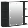 vidaXL Armoire à Miroir avec LED Noir 70x16