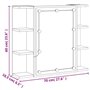vidaXL Armoire à Miroir avec LED Noir 70x16,5x60 cm