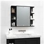 vidaXL Armoire à Miroir avec LED Noir 70x16,5x60 cm