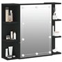vidaXL Armoire à Miroir avec LED Noir 70x16,5x60 cm