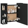 vidaXL Armoire à Miroir avec LED Noir 70x16,5x60 cm