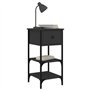 vidaXL Tables de Chevet 2 pcs Noir 34x36x70 cm Bois d’ingénierie, Table de Chevet, Meuble de Chambre à Coucher, Armoire latérale
