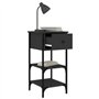 vidaXL Tables de Chevet 2 pcs Noir 34x36x70 cm Bois d’ingénierie, Table de Chevet, Meuble de Chambre à Coucher, Armoire latérale