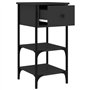 vidaXL Tables de Chevet 2 pcs Noir 34x36x70 cm Bois d’ingénierie, Table de Chevet, Meuble de Chambre à Coucher, Armoire latérale