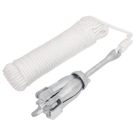vidaXL Ancre Pliable avec Corde argenté 2