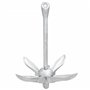 vidaXL Ancre Pliable avec Corde argenté 2,5 kg Fer malléable, Ancre, Ancre de Bateau, Ancre de grappin, Ancre de grappin d'ancra