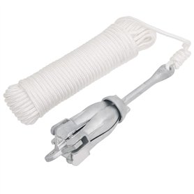 vidaXL Ancre Pliable avec Corde argenté 3