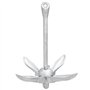 vidaXL Ancre Pliable avec Corde argenté 3,2 kg Fer malléable, Ancre, Ancre de Bateau, Ancre de grappin, Ancre de grappin d'ancra