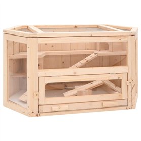 vidaXL Cage à Hamster 80x40x43 cm Bois Massif de Sapin