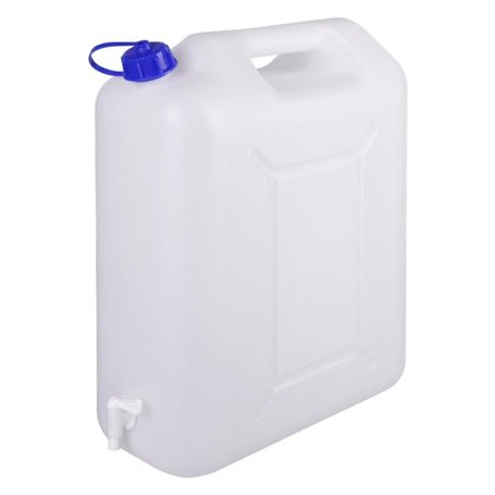 Jerrycanshop Jerrican en plastique (PEHD) 20 l avec robinet - Bidon pour eau et nourriture - Bidon d'eau - 20 l - Plastique (PEH